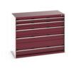 CUBIO DRAWER CABINET 1300X650X1000H 5 DRAWER RAL7035/3004 thumbnail-0