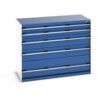 CUBIO DRAWER CABINET 1300X650X1000H 5 DRAWER RAL7035/5010 thumbnail-0