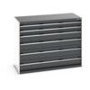 CUBIO DRAWER CABINET 1300X650X1000H 6 DRAWER RAL7035/7016 thumbnail-0