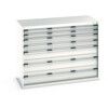 CUBIO DRAWER CABINET 1300X650X1000H 7 DRAWER RAL7035 thumbnail-0