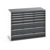 CUBIO DRAWER CABINET 1300X650X1000H 7 DRAWER RAL7035/7016 thumbnail-0