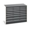 CUBIO DRAWER CABINET 1300X650X1000H 8 DRAWER RAL7035/7016 thumbnail-0