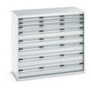 CUBIO DRAWER CABINET 1300X650X1200H 8 DRAWER RAL7035 thumbnail-0