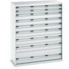 CUBIO DRAWER CABINET 1300X650X1600H 9 DRAWER RAL7035 thumbnail-0