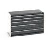 CUBIO DRAWER CABINET 1300X650X800H 5 DRAWER RAL7035/7016 thumbnail-0