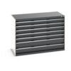 CUBIO DRAWER CABINET 1300X650X900H 7 DRAWER RAL7035/7016 thumbnail-0