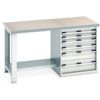 CUBIO BENCH (LINO) WITH 6 DRAWER CABINET 1500X750X840H thumbnail-0