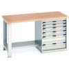 CUBIO BENCH (MPX) WITH 6 DRAWER CABINET 1500X750X840H thumbnail-0