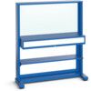 Static Workstation, Blue/Light Grey, Steel, 1820x1600x600mm, 1 Drawer & Magnetic Panel thumbnail-0