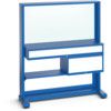 Static Workstation, Blue/Light Grey, Steel, 1820x1600x600mm, 2 Drawers & Magnetic Panel thumbnail-0