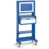 Mobile Computer Workstation, Blue/Light Grey, Steel, 1820x860x600mm, with 1 Drawer thumbnail-0