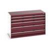 CUBIO DRAWER CABINET 1300X650X800H 5 DRAWER RAL7035/3004 thumbnail-0