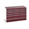 CUBIO DRAWER CABINET 1300X650X800H 6 DRAWER RAL7035/3004 thumbnail-0