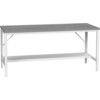 VERSO 2000X800MM BENCH WITH HALF DEPTH BASE SHELF & LINO TOP thumbnail-0