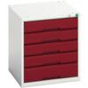 VERSO CABINET WITH 5 DRAWERS 525X550X600H RAL7035/3004 thumbnail-0