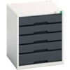 VERSO CABINET WITH 5 DRAWERS 525X550X600H RAL7035/7016 thumbnail-0