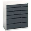 VERSO CABINET WITH 6 DRAWERS 800X550X900H RAL7035/7016 thumbnail-0