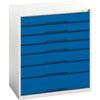 Verso Drawer Cabinet, 7 Drawers, Blue/Light Grey, 900 x 800 x 550mm thumbnail-0