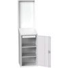 VERSO LECTERN W/ PERFO PANEL 1SHELF 1DRAWER 525X550X2000 RAL7035 thumbnail-0