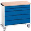 Verso Mobile Workbench, 5 Drawers, Blue/Light Grey, 980 x 1050 x 550mm thumbnail-0