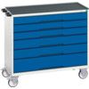 Verso Mobile Workbench, 6 Drawers, Blue/Light Grey, 965 x 1050 x 550mm thumbnail-0