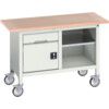 Verso Mobile Storage Bench 1250 x 600 x 830mm - Light Grey thumbnail-0