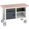 Verso Mobile Storage Bench 1250 x 600 x 830mm - Light/Anthracite Grey thumbnail-0