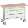 Verso Mobile Storage Bench  1250 x 600 x 830mm - Light Grey thumbnail-0