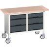 Verso Mobile Storage Bench 1250 x 600 x 830mm - Light/Anthracite Grey thumbnail-0