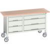 Verso Mobile Storage Bench 1500 x 600 x 830mm - Light Grey thumbnail-0