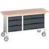 Verso Mobile Storage Bench  1500 x 600 x 830mm - Light/Anthracite Grey thumbnail-0