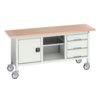 Verso Mobile Storage Bench 1750 x 600 x 830mm - Light Grey thumbnail-0