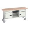 Verso Mobile Storage Bench  1750 x 600 x 830mm - Light Grey thumbnail-0