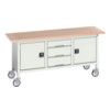 Verso Mobile Storage Bench 1750 x 600 x 830mm - Light Grey thumbnail-0