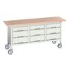 Verso Mobile Storage Bench 1750 x 600 x 830mm - Light Grey thumbnail-0