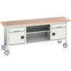 Verso Mobile Storage Bench 2000 x 600 x 830mm - Light Grey thumbnail-0