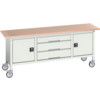 Verso Mobile Storage Bench  2000 x 600 x 830mm - Light Grey thumbnail-0