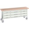 Verso Mobile Storage Bench 2000 x 600 x 830mm - Light Grey thumbnail-0