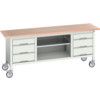 Verso Mobile Storage Bench 2000 x 600 x 830mm - Light Grey thumbnail-0