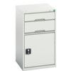 Verso Kitted Cupboard, Single Door, Light Grey, 900 x 525 x 550mm thumbnail-0