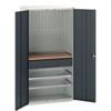 Verso Storage Cabinet, 2 Doors, Anthracite Grey, 2000 x 1050 x 550mm thumbnail-0