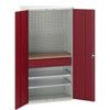 Verso Storage Cabinet, 2 Doors, Red, 2000 x 1050 x 550mm thumbnail-0