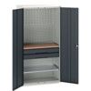 Verso Storage Cabinet, 2 Doors, Anthracite Grey, 2000 x 1050 x 550mm thumbnail-0