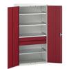 Verso Kitted Cupboard, 2 Doors, Red, 2000 x 1050 x 550mm thumbnail-0