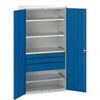 Verso Kitted Cupboard, 2 Doors, Blue, 2000 x 1050 x 550mm thumbnail-0