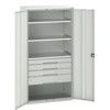 Verso Kitted Cupboard, 2 Doors, Light Grey, 2000 x 1050 x 550mm thumbnail-0