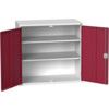 VERSO CUPBOARD WITH 2 SHELVES 1050X550X1000H RAL7035/3004 thumbnail-0