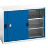 Verso Storage Cabinet, Single Sliding Door, Blue, 1000 x 1300 x 550mm thumbnail-0