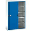 Verso Storage Cabinet, Single Sliding Door, Blue, 2000 x 1300 x 550mm thumbnail-0