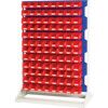 Verso, Louvred Panel/Storage Bins, Steel/Plastic, Light Grey/Blue/Red, 1000x550x1450mm thumbnail-0